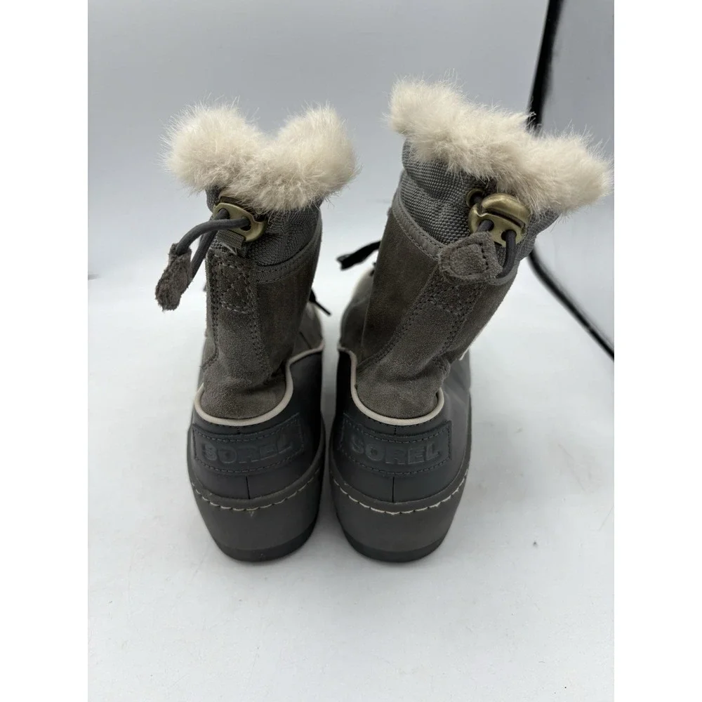 Sorel Snow Boots Womens Size 9.5 Tivoli III 3 Short Winter Leather Quarry Gray